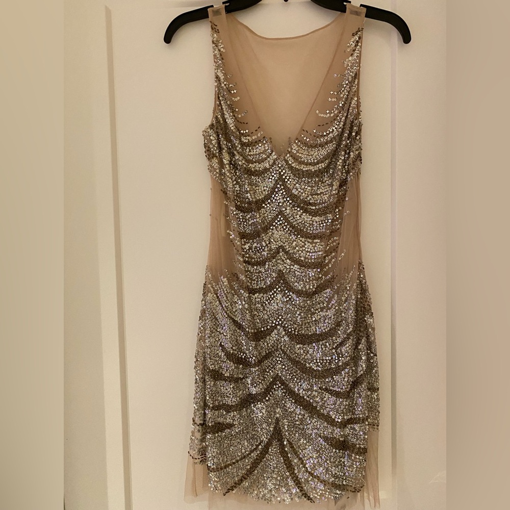 Sheer sequinned party dress